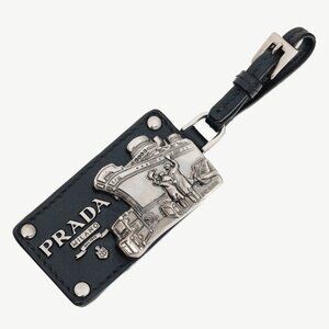 Prada Black Leather SHW Ship-Motif Bag Charm